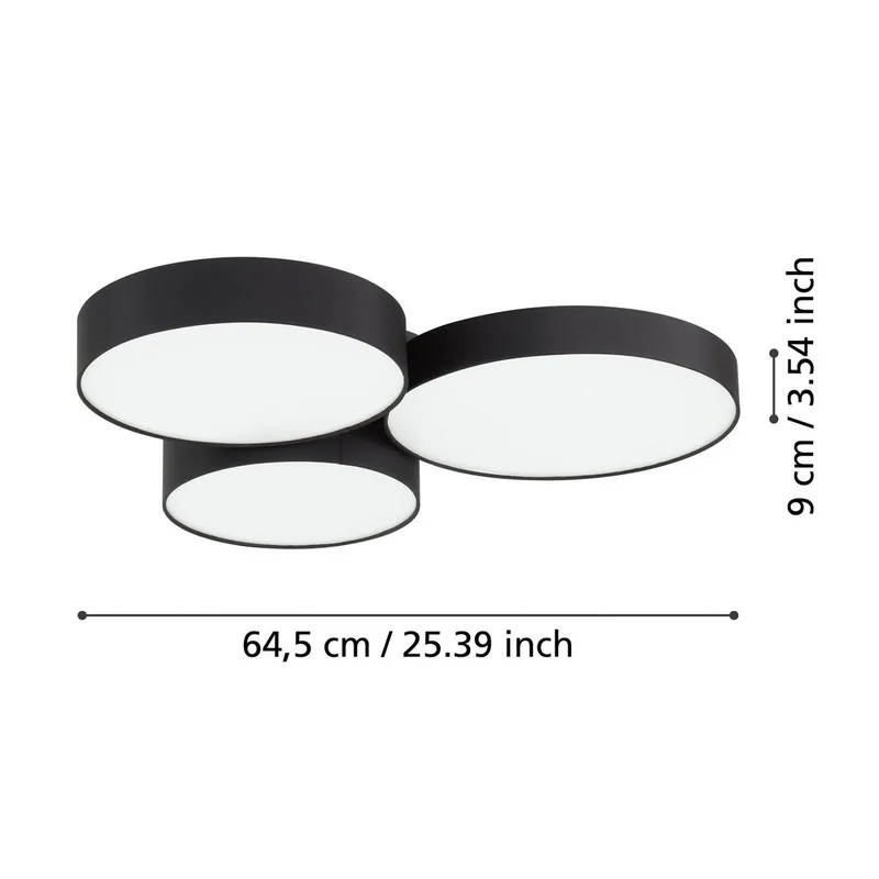 Eglo Plafonnier Et Applique Murale Barbano-z de EGLO connect en Noir, Blanc – photo produit 4 sur 5