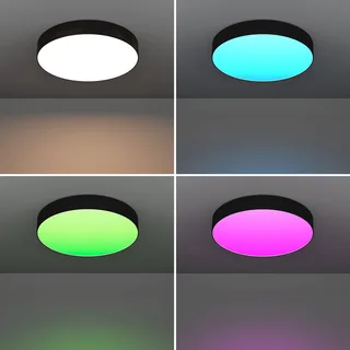 Smart LED plafondlamp Gallizzi-Z, zwart, Ø49cm de EGLO connect en Noir, Blanc – photo produit 4 sur 5