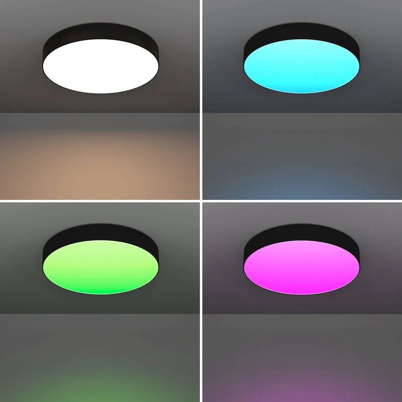Smart LED plafondlamp Gallizzi-Z, zwart, Ø49cm de EGLO connect en Noir, Blanc – photo produit 4 sur 5