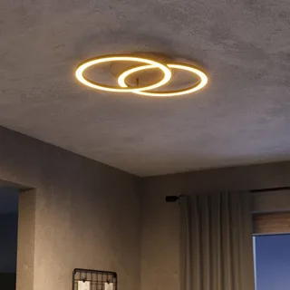 Smart LED plafondlamp Lomaltas-Z, 58 cm, 4400 lm de EGLO connect en Noir, Licht hout, Blanc – photo produit 3 sur 5