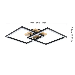 Smart LED plafondlamp Lomaltas-Z, 77 cm, 4400 lm von EGLO connect in Schwarz, Licht hout, Weiß – Produktfoto 4 von 5