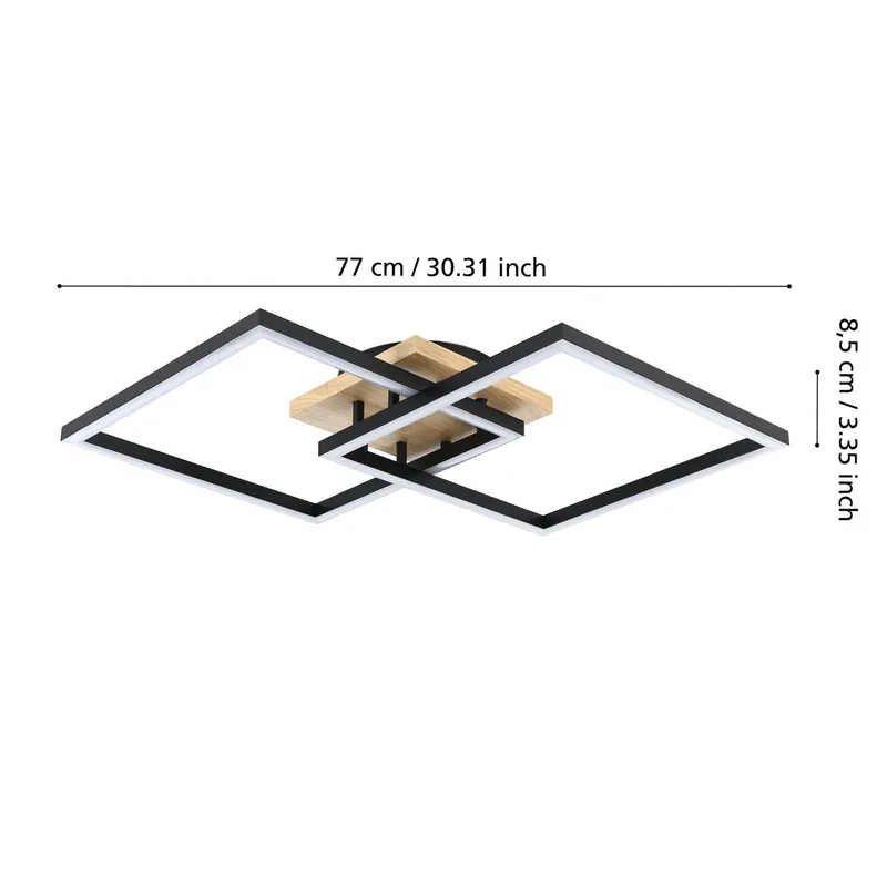 Smart LED plafondlamp Lomaltas-Z, 77 cm, 4400 lm von EGLO connect in Schwarz, Licht hout, Weiß – Produktfoto 4 von 5