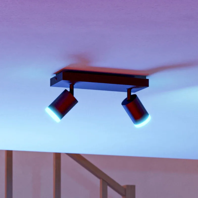 Smart LED-spot Melitello-Z, 2-lamps de EGLO connect en Noir – photo produit 1 sur 4