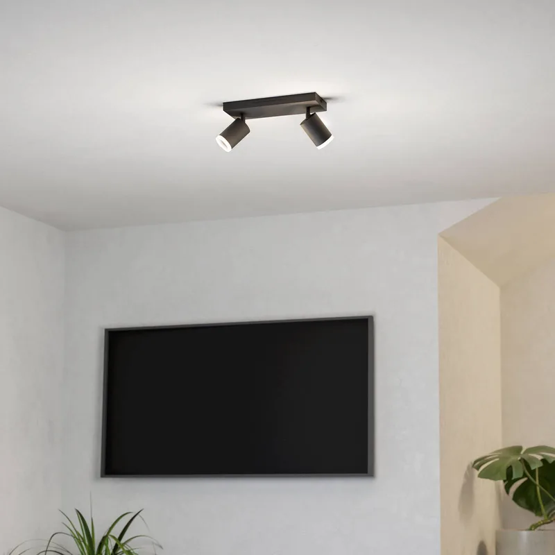 Smart LED-spot Melitello-Z, 2-lamps de EGLO connect en Noir – photo produit 3 sur 4