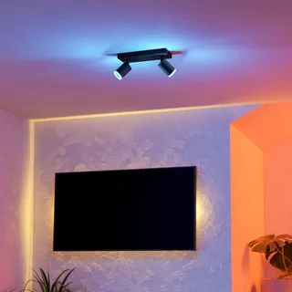 Smart LED-spot Melitello-Z, 2-lamps de EGLO connect en Noir – photo produit 2 sur 4