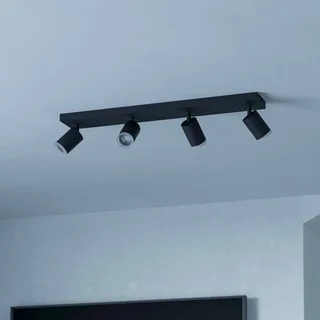 Smart LED-spot Melitello-Z, 4-lamps van EGLO connect in Zwart – productfoto 2 van 5