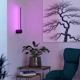 Smart LED wandlamp FLATRON-Z, zwart, 48 cm van EGLO connect in Mat zwart – productfoto 2 van 3