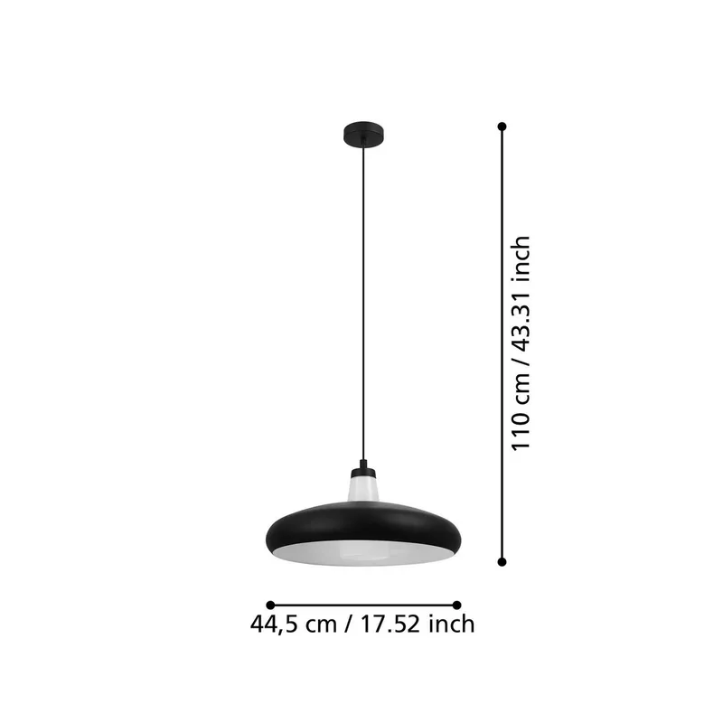 Tabanera-C LED hanglamp van EGLO connect in Zwart, Wit – productfoto 1 van 3