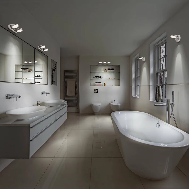 LEDVANCE SUN@Home Bathroom LED wandspot 1-lamp van LEDVANCE SMART+ in Geborsteld zilver – productfoto 3 van 3