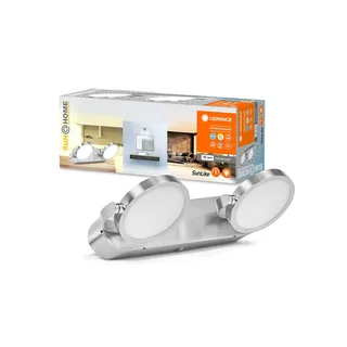 LEDVANCE SUN@Home Bathroom LED wandspot 2-lamps de LEDVANCE SMART+ en Geborsteld zilver – photo produit 1 sur 3