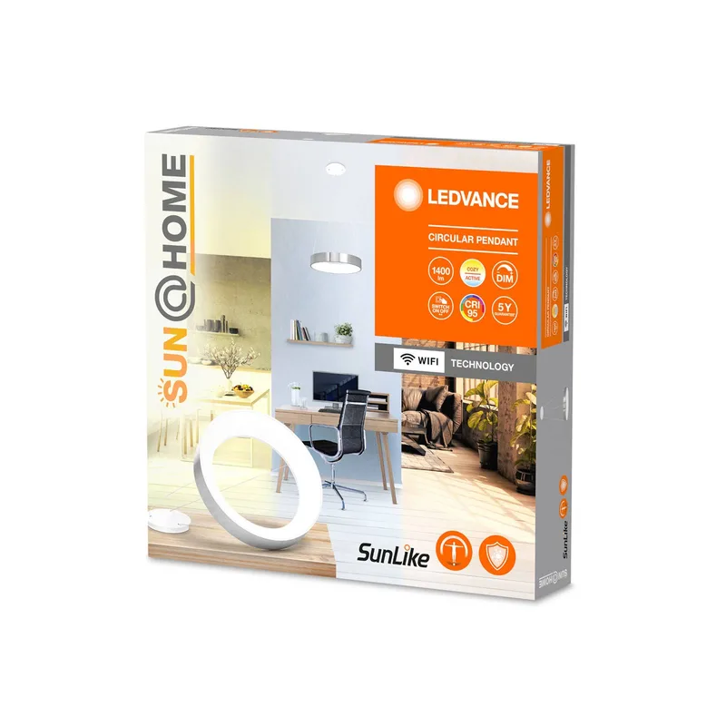 LEDVANCE SUN@Home Circular LED hanglamp, zilver, HCL van LEDVANCE SMART+ in Zilver geborsteld – productfoto 5 van 5