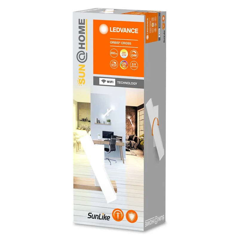 LEDVANCE Sun@Home Orbis Cross, LED wandlamp van LEDVANCE SMART+ in Wit – productfoto 1 van 4