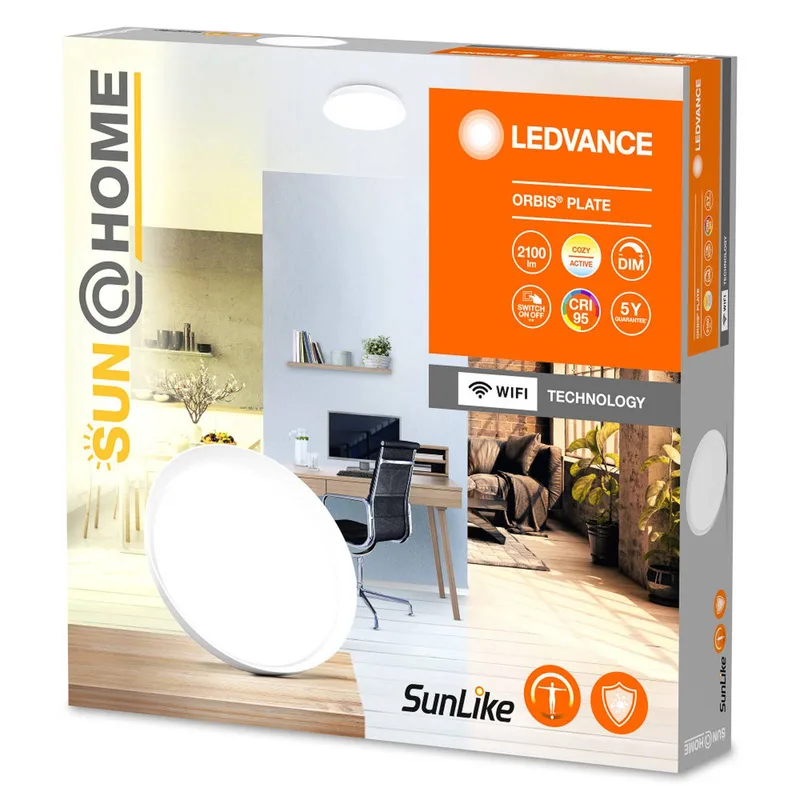 LEDVANCE Sun@Home Orbis Plate LED plafondlamp de LEDVANCE SMART+ en Blanc – photo produit 4 sur 5
