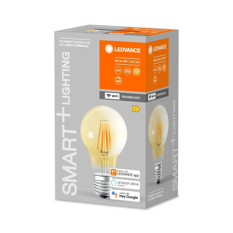WiFi E27 6W Classic guld 2.400 K fra LEDVANCE SMART+ – produktbillede 1 af 2