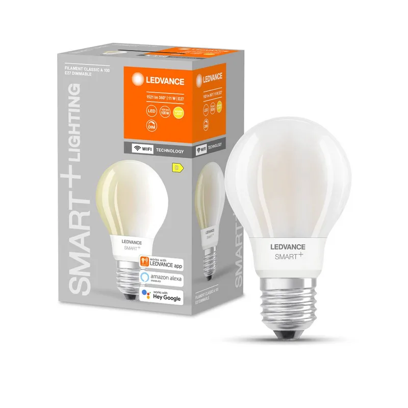 WiFi filament Classic E27 11W 827 de LEDVANCE SMART+ en Crèmewit – photo produit