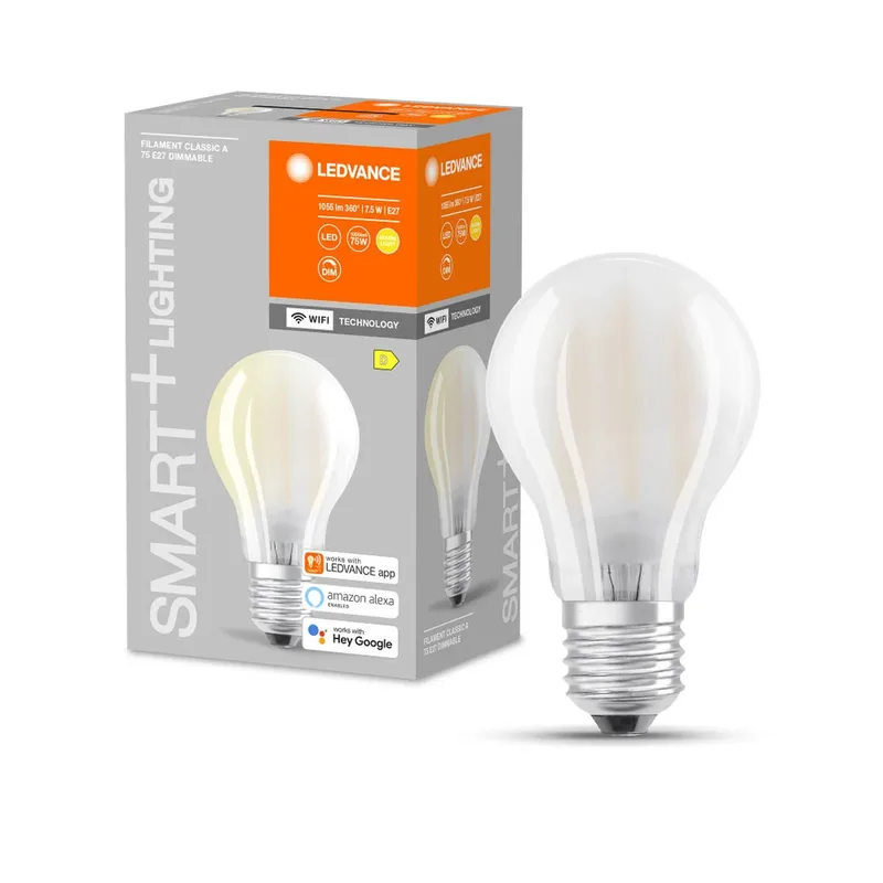 WiFi filament Classic E27 7,5W 827 de LEDVANCE SMART+ en Crèmewit – photo produit