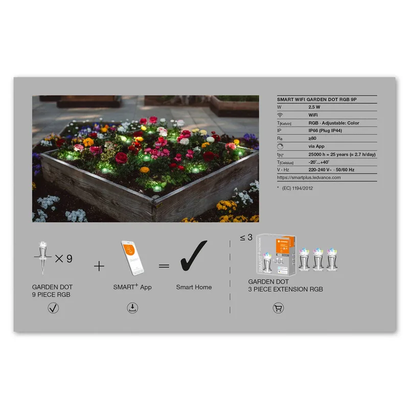 WiFi Garden Dot LED-spot 9-delige set by LEDVANCE SMART+ in Duidelijk – product photo 4 of 4