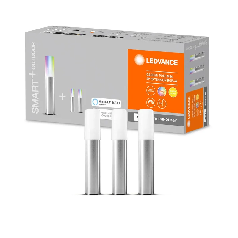 WiFi Garden Pole mini 22,7cm per 3 von LEDVANCE SMART+ in Roestvrij staal, Opaalwit – Produktfoto 3 von 5
