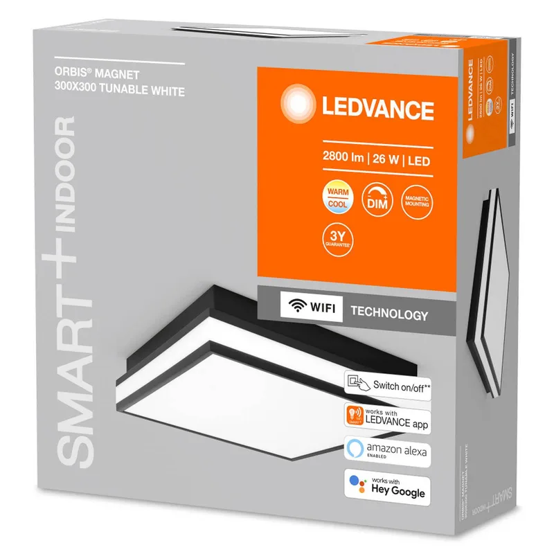 WiFi Orbis Magnet zwart, 30x30cm van LEDVANCE SMART+ in Zwart, Wit – productfoto 3 van 4