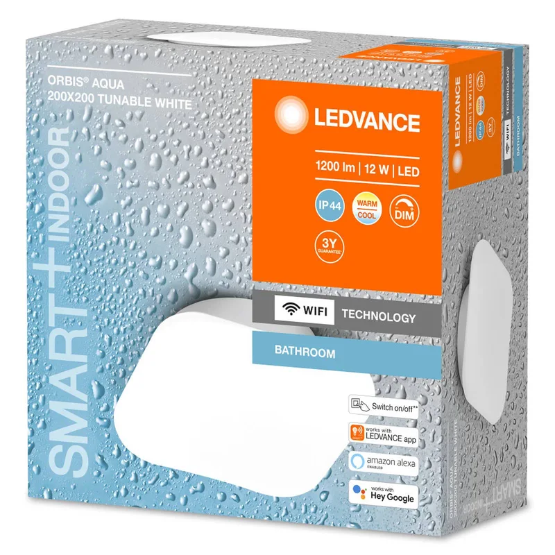 WiFi Orbis Wall Aqua IP44 20x20 cm van LEDVANCE SMART+ in Wit – productfoto 3 van 4