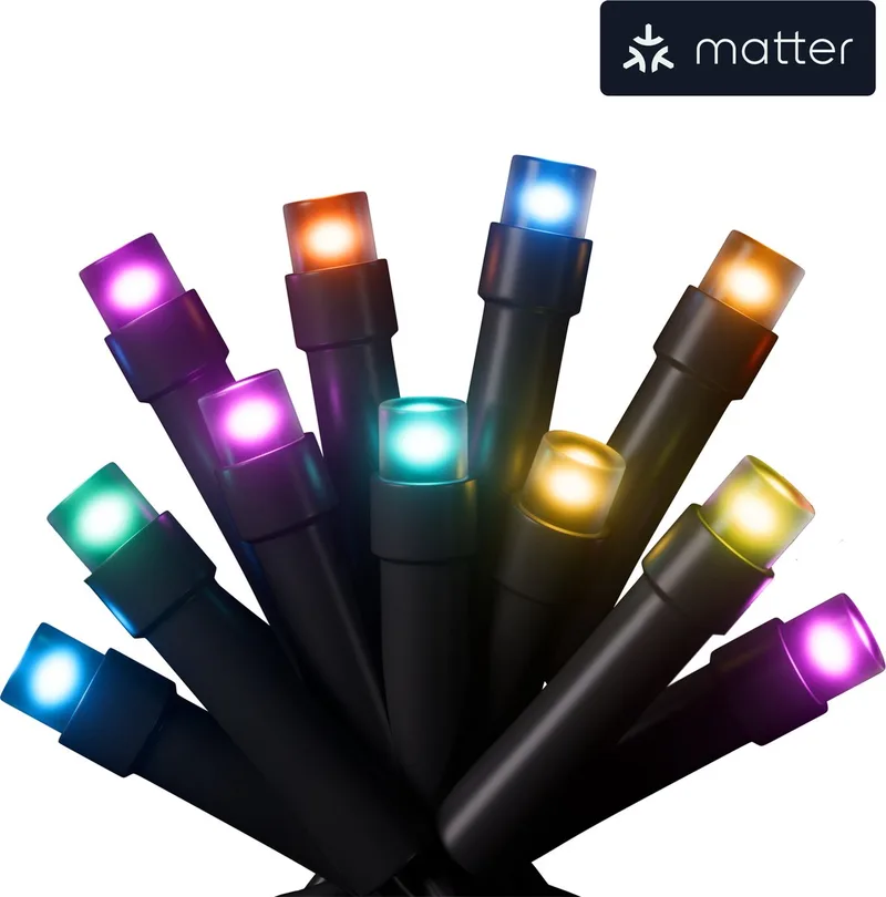 Essentials Matter Smart String Feestverlichting - Smart Lichtsnoer - Binnen & Buiten - IP44 - SMK 300 LEDS - 25 Meter de Nanoleaf – photo produit