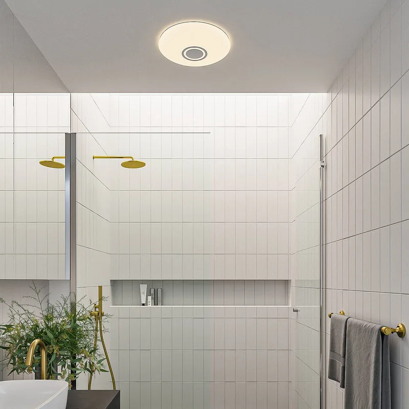 DJay Smart CCT LED-loftlampe med højttaler fra Nordlux i Hvid, Grå – produktbillede