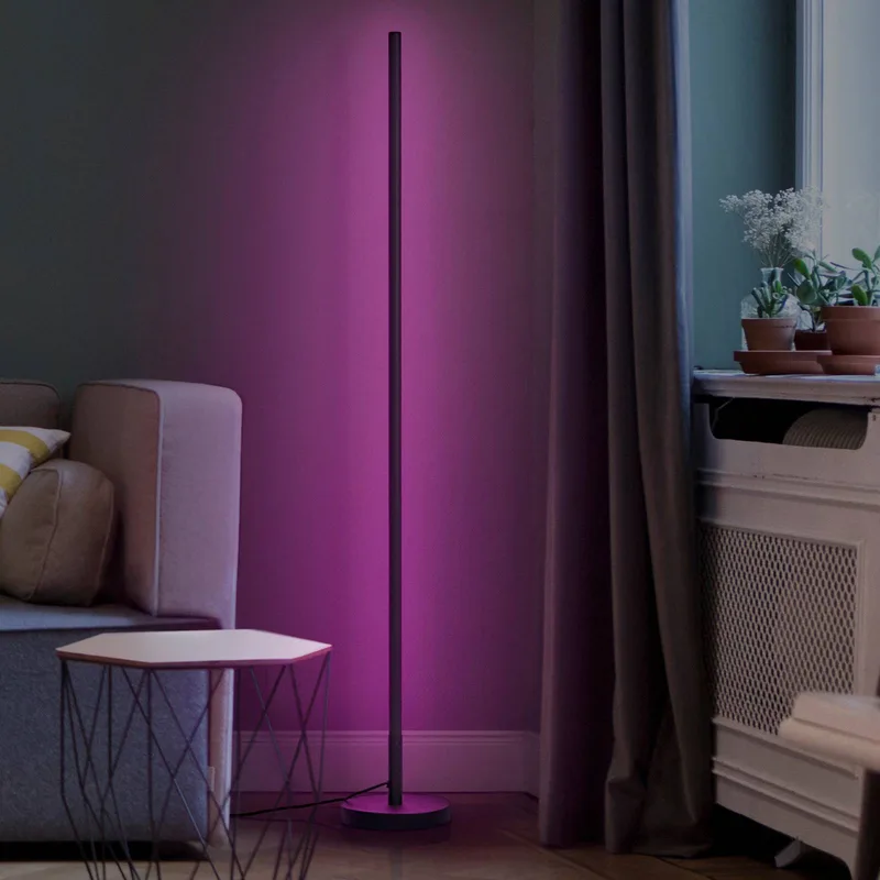 WiFi LED vloerlamp ROUND 140 cm RGB CCT van OSRAM SMART+ in Zwart – productfoto 1 van 4