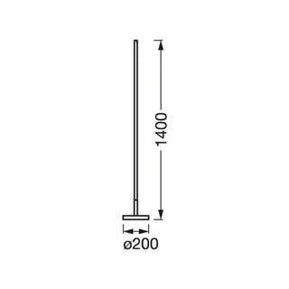 WiFi LED vloerlamp ROUND 140 cm RGB CCT van OSRAM SMART+ in Zwart – productfoto 4 van 4
