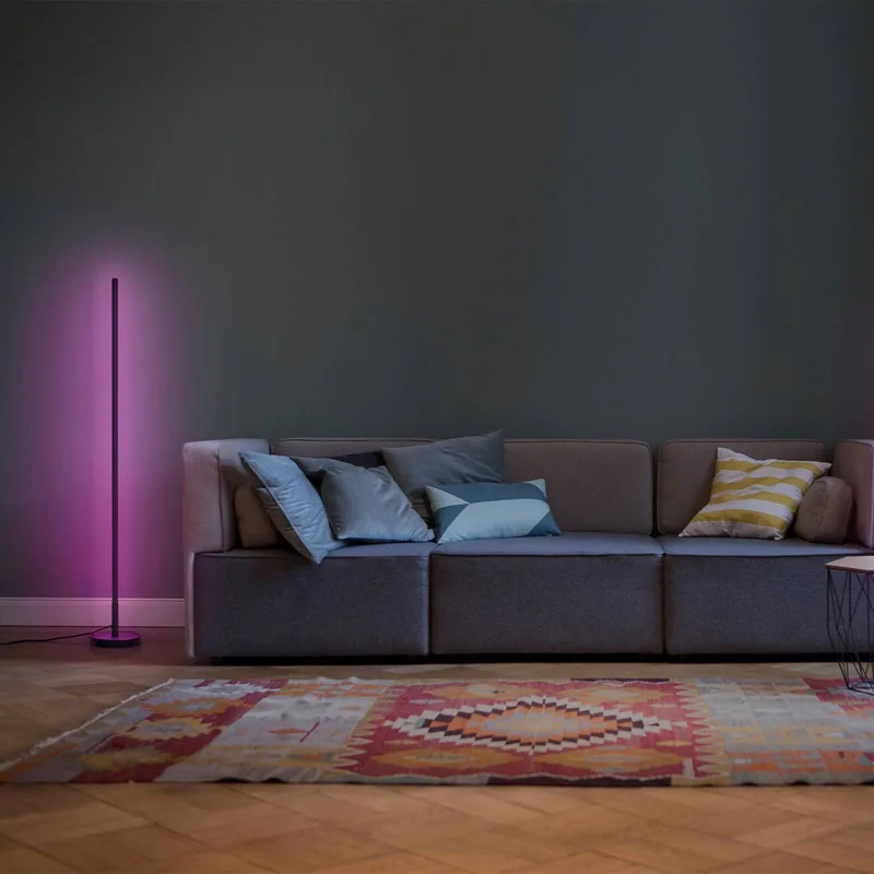 WiFi LED vloerlamp ROUND 140 cm RGB CCT van OSRAM SMART+ in Zwart – productfoto 3 van 4