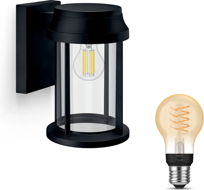 Bellini Wandlamp voor Buiten Neerwaarts - Buitenlamp - E27 - Warmwit Licht - Hue White Filament de Philips Hue en Noir – photo produit