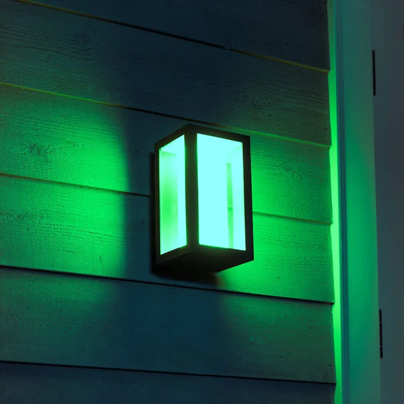 buitenwandlamp Impress, RGBW, IP44, smart van Philips Hue in Zwart, Wit – productfoto 3 van 5