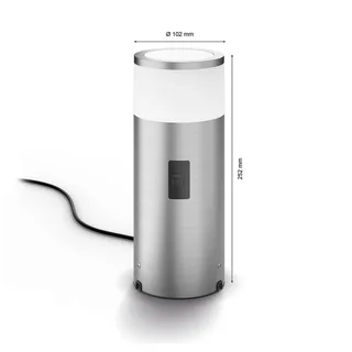 Calla sokkellamp aanvulling 25,2cm alu van Philips Hue in Aluminium, Wit – productfoto 3 van 5