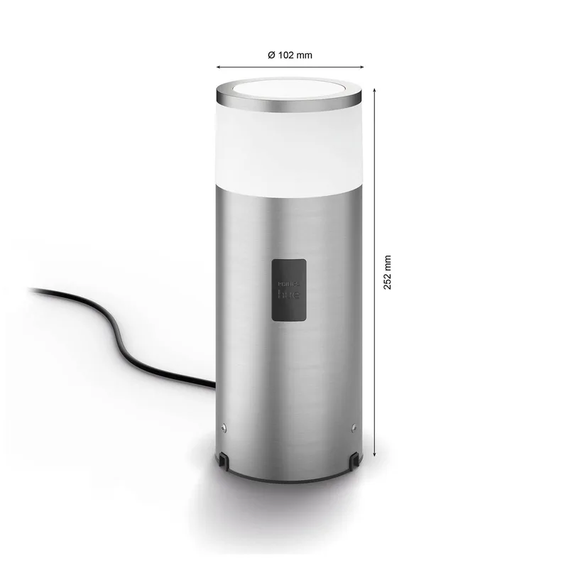 Calla sokkellamp aanvulling 25,2cm alu van Philips Hue in Aluminium, Wit – productfoto 3 van 5
