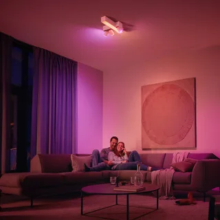 Centris Cross LED spot, 3-lamps RGB CCT van Philips Hue in Wit – productfoto 2 van 4