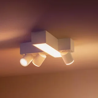 Centris Cross LED spot, 3-lamps RGB CCT van Philips Hue in Wit – productfoto 1 van 4