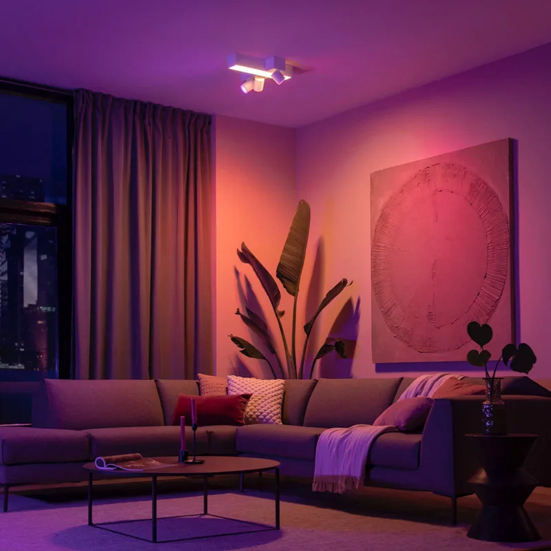 Centris Cross LED spot, 3-lamps RGB CCT van Philips Hue in Wit – productfoto 3 van 4