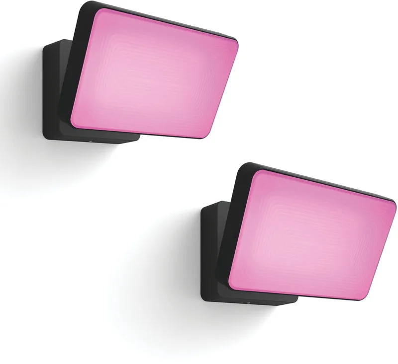 Discover Set van 2 Verstralers - Buitenlamp - Wit en Gekleurd Licht - Hue White and Color Ambiance från Philips Hue i Svart – produktbild