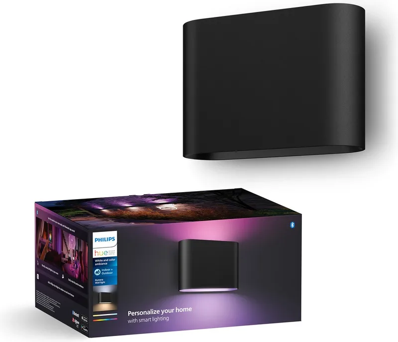Dymera muurlamp - wit en gekleurd licht de Philips Hue en Noir – photo produit 1 sur 3