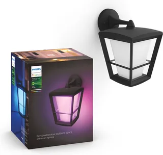 LED-utomhusvägglampa 17440/30/P7 Econic LED fast installerad 15 W RGBW från Philips Hue i Svart – produktbild 1 av 3