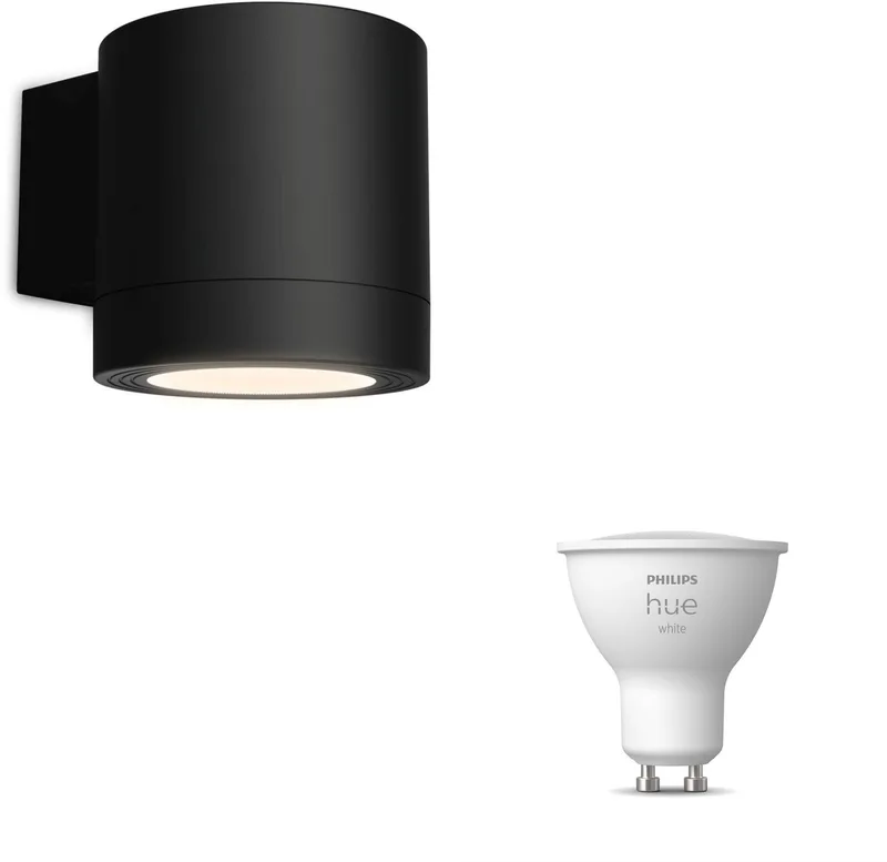 Fylx Wandlamp voor Buiten Down - Buitenlamp - GU10 - Warmwit Licht - Hue White de Philips Hue en Noir – photo produit