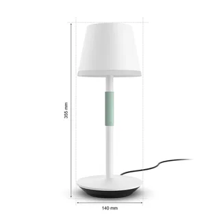 Go LED tafellamp, wit, RGBW van Philips Hue in Wit, Saliegrijs – productfoto 4 van 5