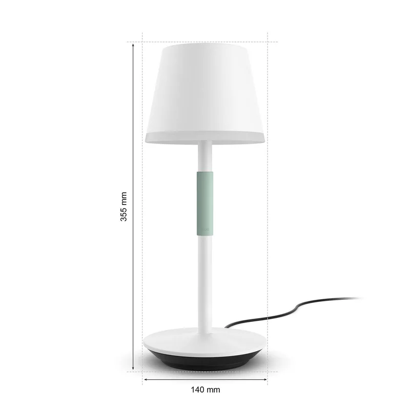 Go LED tafellamp, wit, RGBW van Philips Hue in Wit, Saliegrijs – productfoto 4 van 5