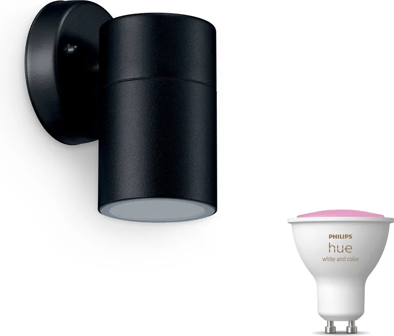 Kylis Wandlamp voor Buiten Neerwaarts - Buitenlamp - GU10 - Wit en Gekleurd Licht - Hue White and Color Ambiance från Philips Hue i Svart – produktbild