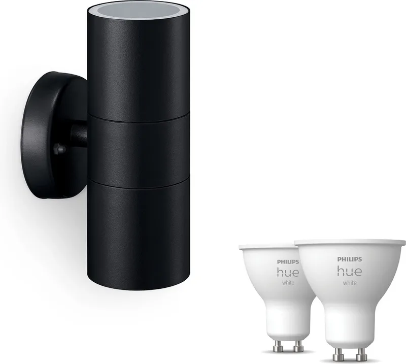 Kylis Wandlamp voor Buiten Up & Down - Buitenlamp - GU10 - Warmwit Licht - Hue White de Philips Hue en Noir – photo produit