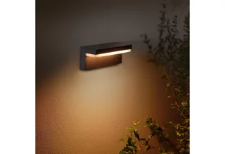 LED Außen-Wandleuchte Outdoor White & Color Ambiance Nyro, Abschaltautomatik, Bluetooth, CCT - über Fernbedienung, Dimmfunktion, Einschlafhilfe, Farbsteuerung, Farbwechsel, Memory, nach Trennung vom Netz, Nachtlichtfunktion, RGB, Smart Home, Timerfunktion, Weckerfunktion, dimmbar über Fe van Philips Hue in Zwart – productfoto 2 van 5