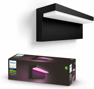 LED Außen-Wandleuchte Outdoor White & Color Ambiance Nyro, Abschaltautomatik, Bluetooth, CCT - über Fernbedienung, Dimmfunktion, Einschlafhilfe, Farbsteuerung, Farbwechsel, Memory, nach Trennung vom Netz, Nachtlichtfunktion, RGB, Smart Home, Timerfunktion, Weckerfunktion, dimmbar über Fe van Philips Hue in Zwart – productfoto 1 van 5