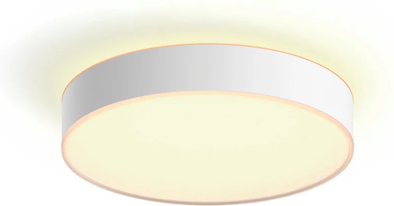 LED Deckenleuchte White Ambiance Devere, für Badezimmer Größe M, 1900lm, Abschaltautomatik, Bluetooth, CCT - über Fernbedienung, Dimmer, Dimmfunktion, Einschlafhilfe, Farbsteuerung, Farbwechsel, Fernbedienung, Infrarot inkl., Memory, nach Trennung vom Netz, Nachtlichtfunktion, Smar van Philips Hue in Wit – productfoto 1 van 5