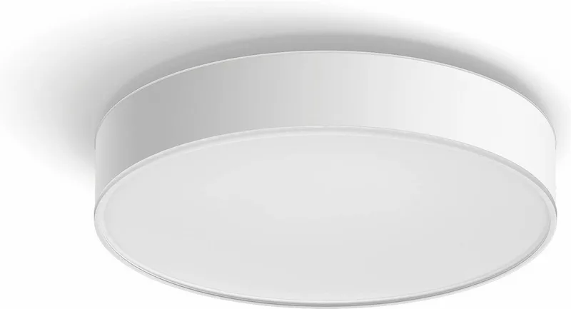 LED Deckenleuchte White Ambiance Devere, für Badezimmer Größe M, 1900lm, Abschaltautomatik, Bluetooth, CCT - über Fernbedienung, Dimmer, Dimmfunktion, Einschlafhilfe, Farbsteuerung, Farbwechsel, Fernbedienung, Infrarot inkl., Memory, nach Trennung vom Netz, Nachtlichtfunktion, Smar van Philips Hue in Wit – productfoto 4 van 5