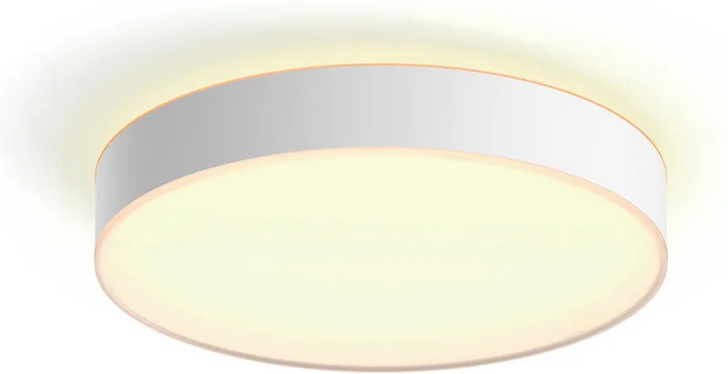 LED Deckenleuchte White Ambiance Devere, für Badezimmer Größe L, 3300lm, Abschaltautomatik, Bluetooth, CCT - über Fernbedienung, Dimmer, Dimmfunktion, Einschlafhilfe, Farbsteuerung, Farbwechsel, Fernbedienung, Infrarot inkl., Memory, nach Trennung vom Netz, Nachtlichtfunktion, Smar van Philips Hue in Wit – productfoto 1 van 5