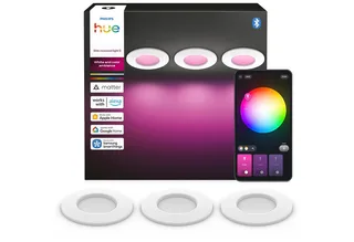 LED Deckenspot Slim Downlight Einbauleuchte, Abschaltautomatik, Bluetooth, CCT - über Fernbedienung, Dimmer, Dimmfunktion, Farbsteuerung, Farbwechsel, Leuchtdauer einstellbar, Memoryfunktion, Nachtlichtfunktion, RGB, Smart Home, Timerfunktion, Weckerfunktion, dimmbar über Fernbedienung by Philips Hue in White – product photo 1 of 5
